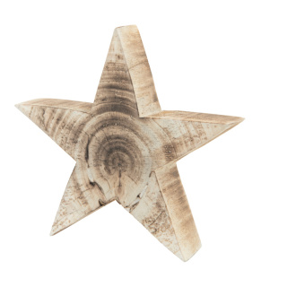 Star  - Material: made of wood - Color: brown/natural-coloured - Size: 20x20x4cm