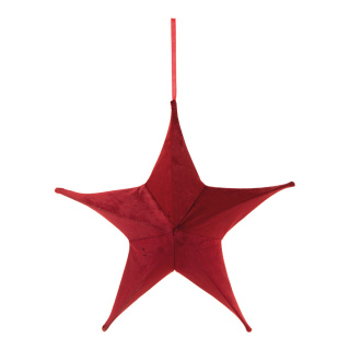 Textile star 5-pointed - Material: made of velvet - Color: burgundy - Size: Ø 40cm