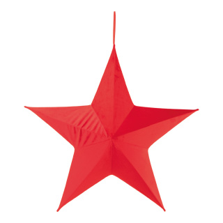 Textile star 5-pointed - Material: made of velvet - Color: red - Size: Ø 80cm