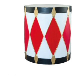 Drum  - Material: out of metal - Color: red/white/black - Size: 45x41cm