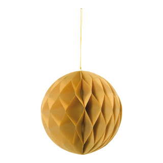 Honeycomb ball foldable with hanger - Material: out of paper - Color: gold - Size: 20cm