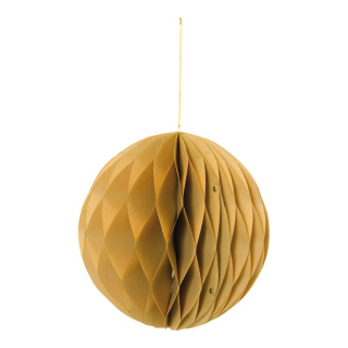 Honeycomb ball foldable with hanger - Material: out of paper - Color: gold - Size: 30cm