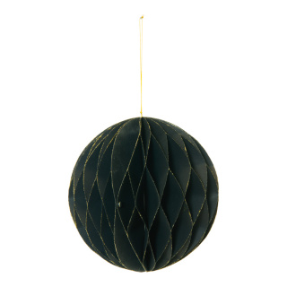 Boule nid dabeille pliable avec cintre en papier Color: noir/doré Size: 20cm