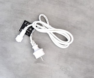 Prise Euro LED  câble de connexion en caoutchouc Color: blanc Size: 150cm
