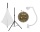 EUROLITE Set Spiegelkugel 30cm gold mit Stativ und Segel weiß
