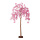 Kirschblütenbaum Stamm aus Hartpappe, Blüten, aus Kunstseide     Groesse: 160cm, Holzfuß: 20x20x4cm    Farbe: pink/braun