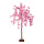 Cerisier en fleurs Tronc en carton dur, fleurs, en soie artificielle     Taille: 120cm, Pied en bois: 17x17x3,5cm    Color: rose/brun