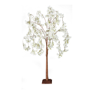 Cerisier en fleurs  Tronc en carton dur fleurs Color: blanc/brun Size: 120cm X Holzfuß:17x17x35cm