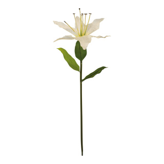 Lilie am Stiel aus Kunstseide/Kunststoff     Groesse: 100cm, Blüte Ø 36cm    Farbe: weiß