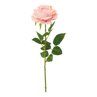 Rose sur tige en soie artificielle/plastique     Taille: 60cm, Fleur Ø 11cm    Color: rose clair