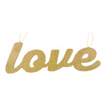 love-Schriftzug aus Holz, flach, beglittert,...