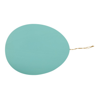 Easter egg, with hanger out of wood, flat, double-sided     Size: 30cm, thickness: 5mm    Color: light blue