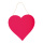 Coeur avec cintre en bois, plat, double face     Taille: 30cm, épaisseur: 5mm    Color: rose