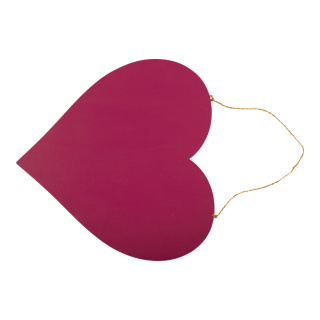 Heart, with hanger out of wood, flat, double-sided     Size: 30cm, thickness: 5mm    Color: purple