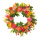 Couronne de fleurs en branches de bois/soie artificielle,plastique, décoré dun côté, Ø intérieur 36cm     Taille: Ø 60cm    Color: coloré
