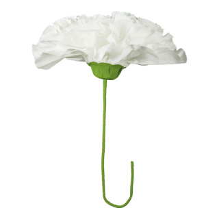Blütenkopf-Schirm aus Schaumstoff, mit 40cm Stiel     Groesse: 80cm    Farbe: weiß