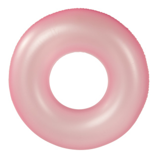 Swim ring out of PVC, inflatable, semitransparent     Size: Ø 60cm    Color: rose