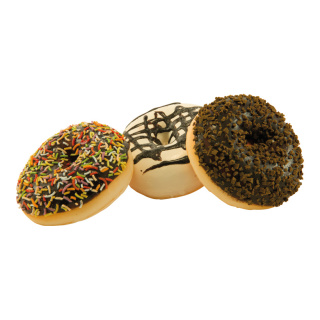 Donuts 3 Stk./Beutel, aus Schaumstoff     Groesse: 9x3cm    Farbe: braun/weiß