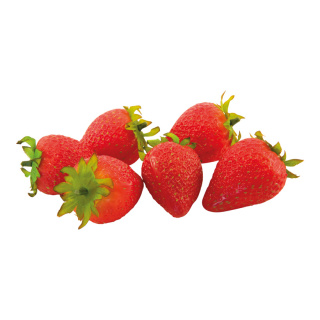 Erdbeeren 6 Stk./Beutel, aus Kunststoff     Groesse: 5x4cm    Farbe: rot/grün
