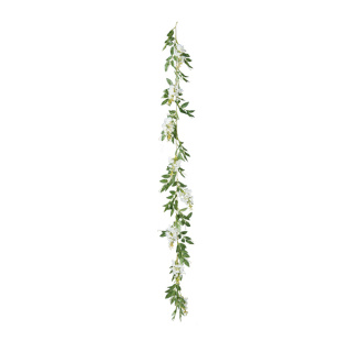 Guirlande de cytise en soie artificielle/plastique     Taille: 180cm    Color: blanc/vert