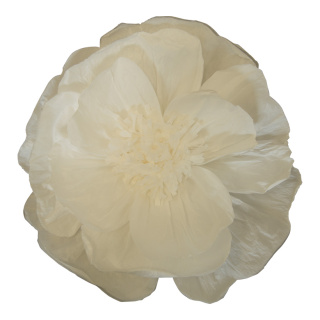 Blüte, mit kurzem Stiel aus Papier, mit Hänger     Groesse: Ø 60cm    Farbe: weiß