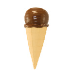 Glace chocolat en cornet en polystyrène, en...