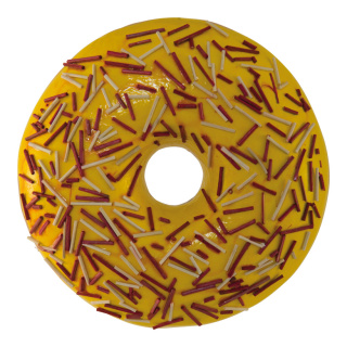 Donut en polystyrène, dos plat     Taille: 20x5cm    Color: jaune/coloré