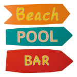Signposts 3 pcs./set, out of wood, for hanging     Size:...