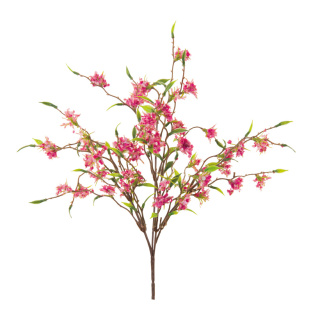 Blütenbusch aus Kunststoff     Groesse: 33cm - Farbe: braun/pink #