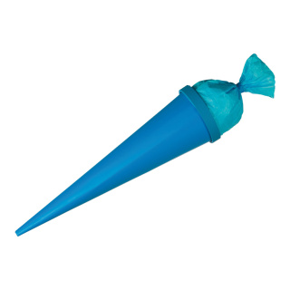 School cone  - Material: styrofoam/paper/crepe paper - Color: blue - Size: 100x20cm