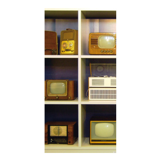 Motivdruck "TV und Radio", Stoff, Größe: 180x90cm Farbe: mehrfarbig   #