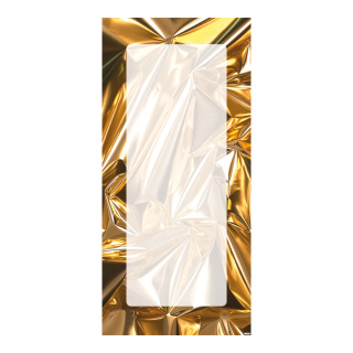 Banner "foil frame" fabric - Material:  - Color: white/gold - Size: 180x90cm