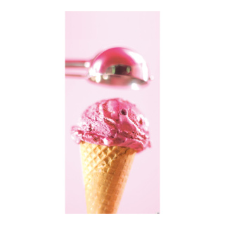 Banner "raspberry ice cream" fabric - Material:  - Color: pink/multicoloured - Size: 180x90cm