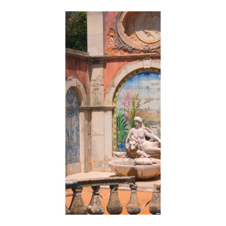 Banner "dilapidated villa" fabric - Material:  - Color: multicoloured - Size: 180x90cm