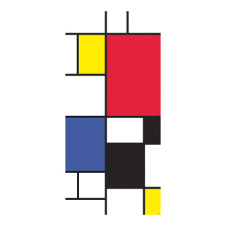 Banner "Mondrial" fabric - Material:  - Color: multicoloured - Size: 180x90cm