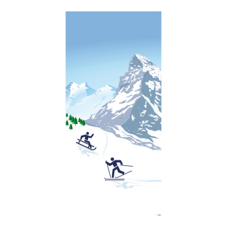 Motivdruck "Wintersport, Stoff, Größe: 180x90cm Farbe: mehrfarbig   #