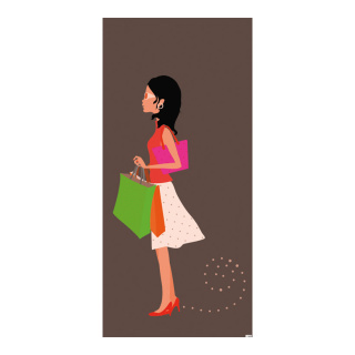 Motivdruck "Shopping Girl", Stoff, Größe: 180x90cm Farbe: mehrfarbig   #