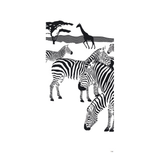 Motivdruck "Zebra", Stoff, Größe: 180x90cm Farbe: weiß/schwarz   #