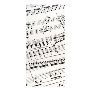 Motif imprimé "Feuille de musique" tissu  Color: blanc/noir Size: 180x90cm