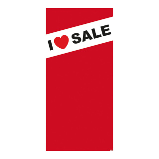 Banner "I love SALE" fabric - Material:  - Color: red/black - Size: 180x90cm