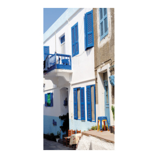 Motif imprimé  "Village grèque" papier  Color: coloré Size: 180x90cm
