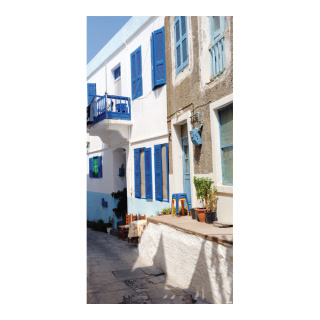 Motif imprimé  "Village grèque" tissu  Color: coloré Size: 180x90cm
