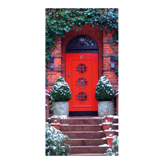 Motif imprimé "Porte rouge" papier  Color: rouge/coloré Size: 180x90cm