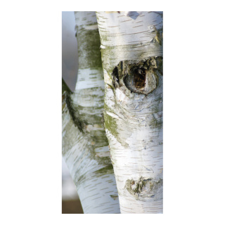Banner "birch trunk" fabric - Material:  - Color: white/grey - Size: 180x90cm