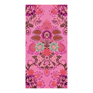 Banner "flower patterns"  - Material: made of paper - Color: pink - Size: 180x90cm