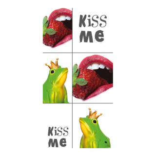 Motif imprimé "Kiss me" tissu  Color: rouge/vert Size: 180x90cm