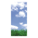 Motivdruck Wolken und Gras, Papier, Größe: 180x90cm...