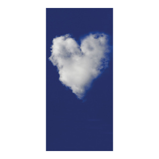 Motif imprimé "Coeur de nuage" tissu  Color: bleu/blanc Size: 180x90cm