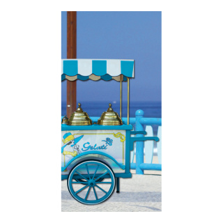 Banner "ice cream cart" fabric - Material:  - Color: blue/multicoloured - Size: 180x90cm