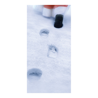Motivdruck "Santa im Schnee", aus Papier, Größe: 180x90cm Farbe: weiß   #